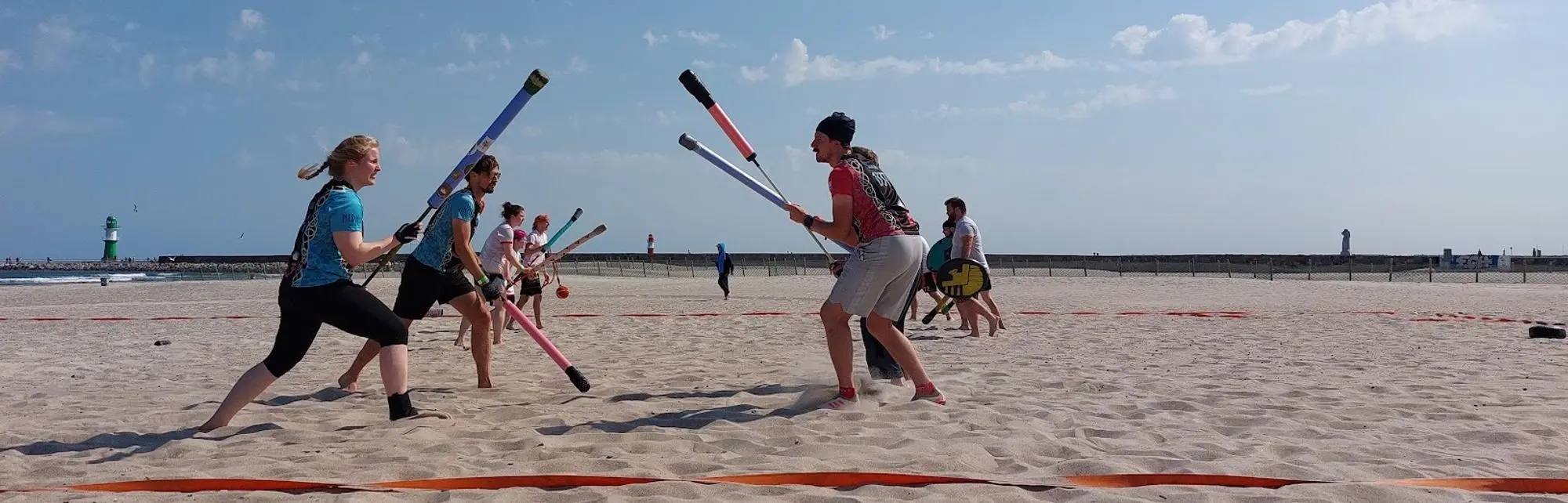 skøll warming up on the beach in Rostock