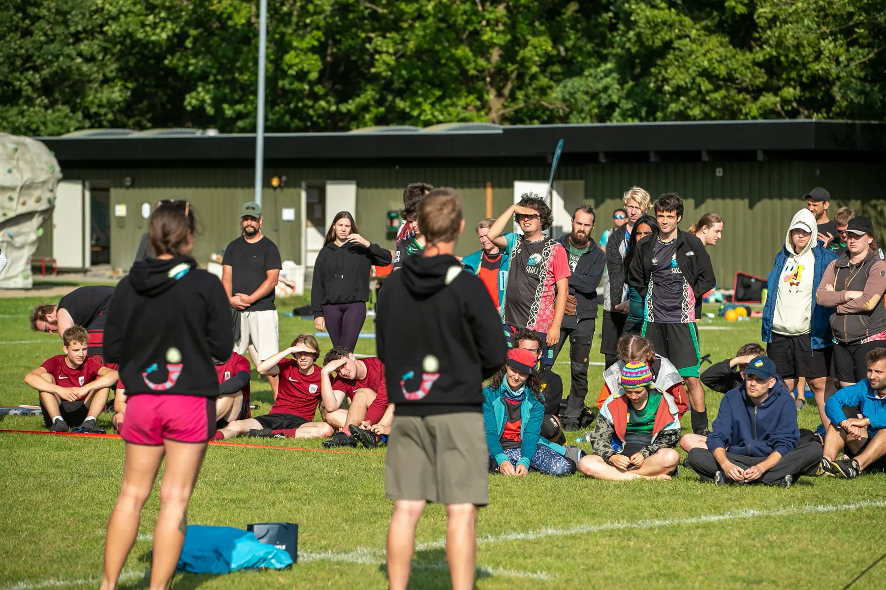 a crowd gathered at the first Danish jugger tournament: PB&J 2024